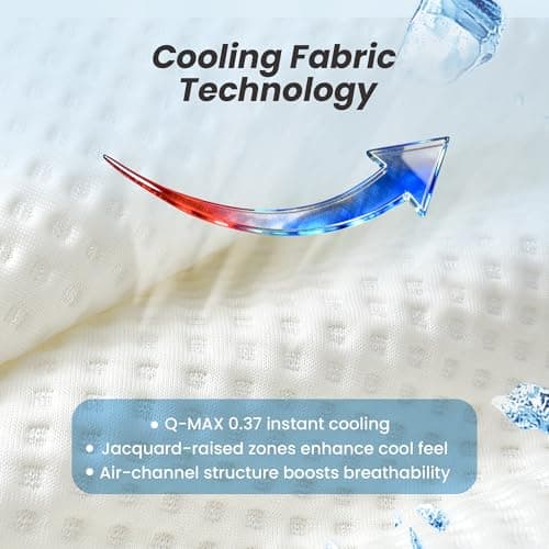 Amélie Home Premium Cooling Waffle Reading Pillow, Qmax>0.37 Ergonomic Back Support with Pocket & Handle, Breathable Lounging Pillow for Bed Sofa Floor Summer, Washable Cover, 17 Inches, Ivory - Thumbnail 5