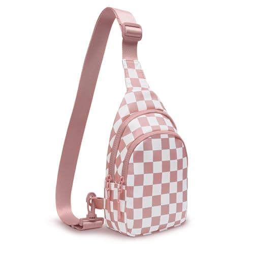 WOOMADA Checkered Women's Sling Bag - Stylish Small Backpack Crossbody Chest Bag & Fanny Pack Purse - Image 1