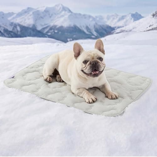 LE SURE Dog Cooling Mat for Medium Dogs - Q-Max>0.5 Breathable Thin Cool Crate Pad for Puppy with Chill Fiber and Innovative Mesh Base Design, Portable Washable Pet Kennel Mat for Summer, 29x21,Grey - Image 1