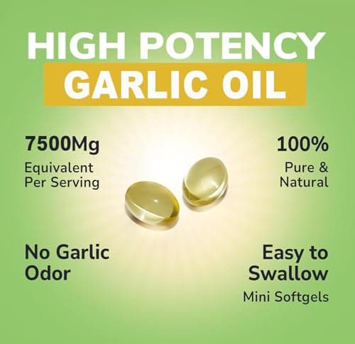 RIOWEGO Aged Garlic Extract Softgels,Odorless Allium Sativum 7500mg Antioxidant Supplement for Heart & Immune Support, Vegetarian, Non-GMO,2 Year Matured for Antioxidant Wellness-300 Count - Thumbnail 3