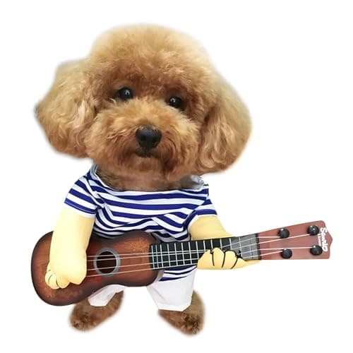 NACOCO Pet Guitar Costume Dog Costumes Cat Halloween Christmas Cosplay Party Funny Outfit Clothes (L)