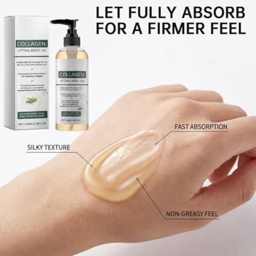Collagen Lifting Body Oil – Hydrating Collagen Oil for Body – Firming for Skin Tightening – After-Shower Moisturizing & Anti-Aging – Silky, Lightweight & Non-Greasy, 3.38 Fl Oz - Thumbnail 3