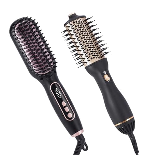 Hupifaz Hair Dryer Brush & Straightening Brush Set, Ionic Styler and Heated Hair Tool, Blow Dryer Brush and Hot Air Straightener for Effortless Styling, Frizz-Free Volume - Image 1