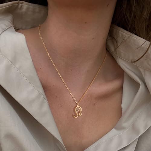 Valloey Rover Gold Necklace for Women 14K Gold Plated Cubic Zirconia Snake Pendant Neckalce Simple Dainty Cable Chain Necklace Jewelry Gift for Women - Thumbnail 5