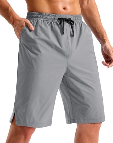 Pudolla Men's Swim Trunks 9"/11" Quick Dry Board Shorts Bathing Suits Beach Shorts for Men with Pockets - No Liner(Light Grey 11 Inseam-XL) - Image 1