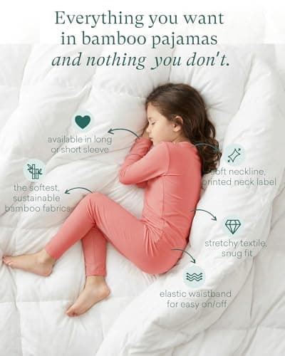 PurComfy SuperSoft Long Sleeve Toddler Pajamas, Premium Bamboo Viscose for Breathable Comfort, Boys & Girls Bamboo PJs, Toddler Long Sleeve Pajama Set, 10 Years - Thumbnail 2