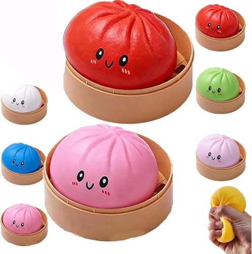 Giant Mystery Dumpling Squishy, 4 Inch Jumbo Dumpling Stress Ball, Squishy Bun, Anxiety Relief Fidget, Soft Squeeze Decompression Dough for Adults Classroom Prizes & Party Favors - Image 1