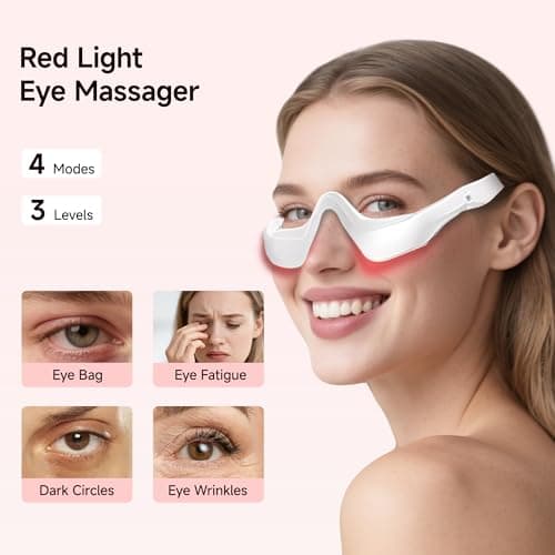 Under-Eye Red Light Therapy Device with Microcurren, 3D Contour Eye Massager for Dark Circles, Eye Bags & Wrinkles, Rechargeable Under Eye Treatment Device for Puffiness and Fine Lines - Thumbnail 3
