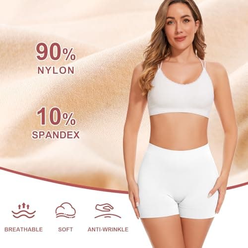 UUMIAER 3 Pack Slip Shorts for Under Dresses, Anti Chafing Women Boyshort Shapewear Yoga Biker Shorts - Thumbnail 4