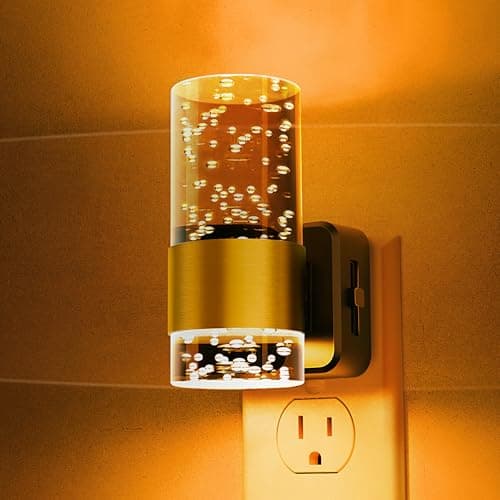 Night Light, 1-Pack Modern Night Lights Plug into Wall, Dimmable Amber Night Light with Auto Light Sensor, Wall Sconce-style Design Nightlight for Bathroom,Bedroom,Hallway - Image 1