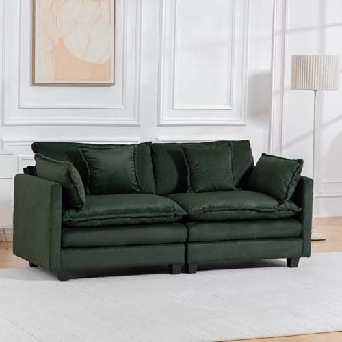 Fachmaih Sectional Cloud Couch Modular Sofa with Ottoman Deep Seat Couches 78" Modern Cloud Couch with Pillow for Living Room, Bedroom and Apartment - Image 1