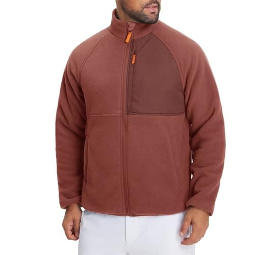 M MAELREG Men's Reversible Fleece Lined Jacket Full Zip Golf Jacket Winter Lightweight Softshell Coat Outerwear - Image 1