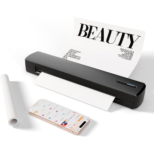 TAGZILO C80 Wireless Printer, Inkless Portable Printer for Travel, Supports A4 8.5 x 11 Inch Thermal Paper, Compatible with Phone & Laptop Black - Image 1