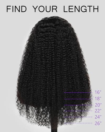 UNIKY Curly Half Wig Human Hair 20 Inch Glueless Wigs Human Hair Headband Wig Human Hair Half Wig Curly Human Hair Wigs For Black Women 210% Density 3 IN 1 Drawstring Seamless Clip Ins Flip Half Wigs - Thumbnail 6