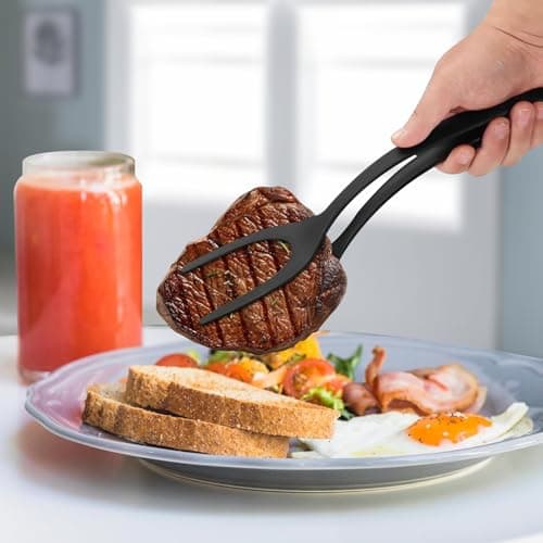 Egg Flipper Spatula Tongs 2 PCS Spatula for Non Stick Frying Pan 2 in 1 Grip & Flip Kitchen Tongs, High Heat Resistant BPA Free Cooking Utensils, Ideal Cookware for Pancakes, Fish, Eggs, Toast - Thumbnail 6