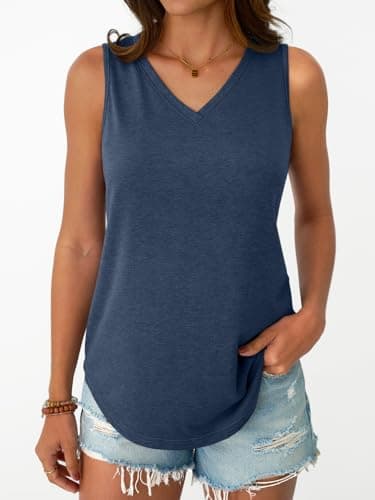 AUTOMET Women Tank Tops 2026 Summer Vacation Beach Fashion Spring Sleeveless Tunic Basic Tees Shirts Casual Comfy Flowy Outfits Clothes WineRed M - Thumbnail 2