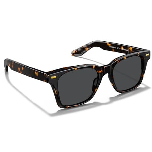 CARFIA Thick Square Polarized Sunglasses Men, Retro 90s Style Vintage UV400 Protection Sun Glass - Image 1