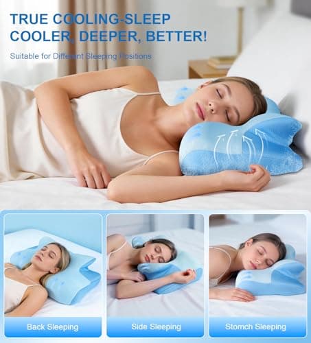 Neck Cervical Pillow for Side/Back/Stomach Sleepers, Pain Relief Neck Support Pillow Ergonomic Contour Memory Foam Pillow | Mellow Sleep Pillow Cloud Align with Cooling Comfort - Thumbnail 2
