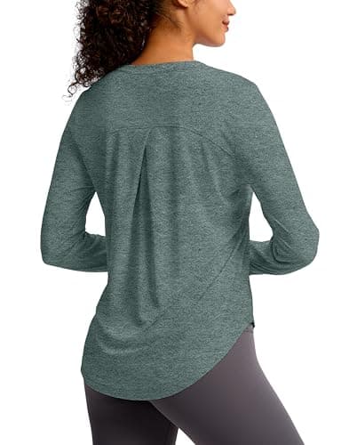 Soothfeel Women's UPF 50+ Sun Shirts Long Sleeve SPF UV Protection Rash Guard Lightweight Quick Dry Hiking Workout Tops Heather_Dark_greenXL Heather Dark Green - Image 1