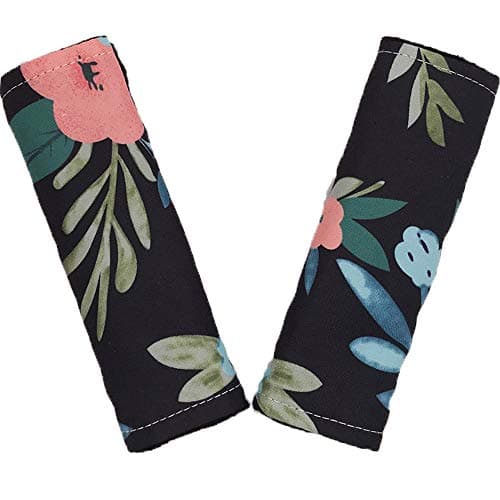 Baby Car Seat Neck Cover, Car Seat Strap Cover, Seat Belt Cushions Pads, Shoulder Strap Protectors, Reversible Pram Harness Covers in Minky Floral, Baby Neck Pad Protector