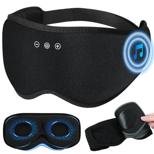 ZHENYEMEI Bluetooth Sleep Headphones for Side Sleepers with Timming Setting, 100% Blackout 3D Contoured Eye Mask for Sleeping & Music Auto Shut Off, Breathable No Pressure for Side Sleeper Travel - Image 1