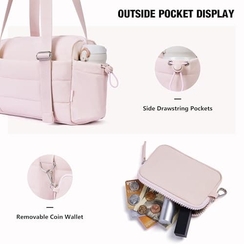 ROULENS Small Gym Bag for Women 2 Set Mini Gym Duffle Bag with Wet Compartment and Coin Wallet, Gym Tote Bag for Workout/Sport/Travel - Thumbnail 4