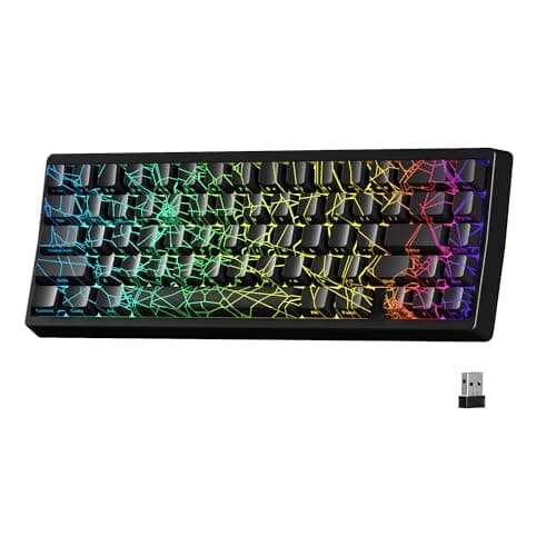 HITIME x XVX M67 60% Percent Keyboard Wireless, QMK/VIA Black Spider Web Gaming Keyboard, Tri-Mode Thocky Creamy Mechanical Key Board, Hot Swappable Gasket Mount RGB IMD Tech for Win/Mac