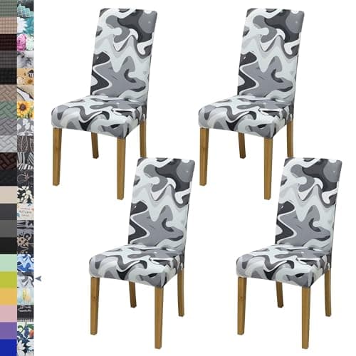 BIETYONE Chair Covers,Dining Room Chair Covers Set of 4,Stretch Kitchen Chair Cover,Washable Dining Chair Cover,Parsons Chair Slipcovers Protective,for Home,Restaurant,Banquet - Image 1