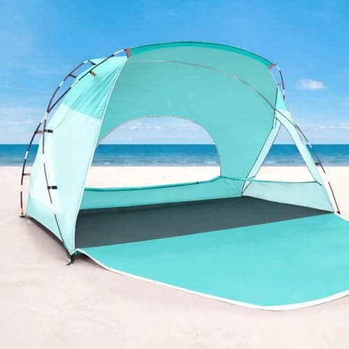 Beach Tent, Portable Sun Shelter for 2/3/4/6-8 Person with UPF 50+ UV Protection, Easy Setup Waterproof Beach Shade Canopy Cabana for Family Outdoor and Picnics, Fishing with Carrying Bag - Image 1