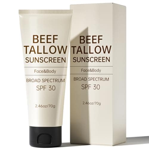 Tallow Sunscreen, Sunscreen for Face, SPF30 Natural Reef Safe Face Body Beef Tallow Sunblock, Non Greasy Clean Travel Sun Screen Sunblock for Summer Outdoor Travel, 2.46 OZ - Image 1