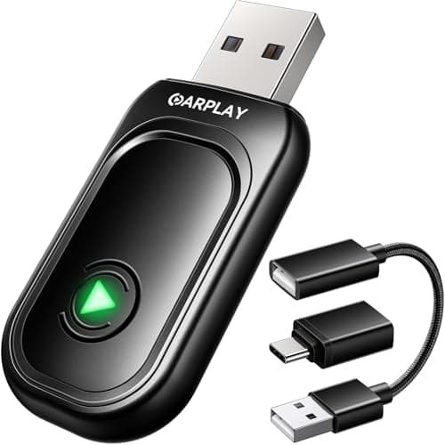 Aupelvno Wireless CarPlay Adapter for Apple iPhone, Convert Wired to Wireless CarPlay, 2025 Upgrade Mini Plug & Play No Latency CarPlay Dongle for iOS 10+ & Cars from 2019+ Dark Black - Image 1