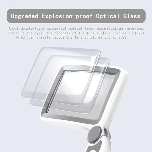 2 Pack Magnifying Glass with Light, Rechargeable Page Magnifier with 3 Light Modes Magnifying Glass for Reading Folding Handheld Lens with Clean Cloth Items for Grandma Grandpa Seniors Book Lovers - Thumbnail 4