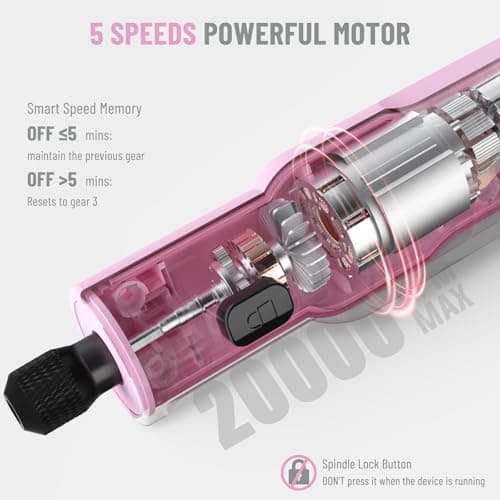 Katerk Mini Cordless Rotary Tool, 5-Speed Rotary Tool Kit, 5000-20000RPM & 70 Accessories, Multi-Purpose 3.7V Power Rotary Tool for Sanding, Engraving, Polishing, Drilling, 3D Printing, DIY Crafts - Thumbnail 2