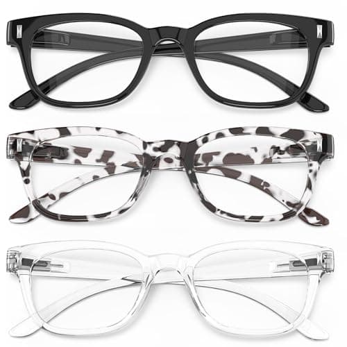 OUKEMAX Reading Glasses for Women and Men 3 Pack Blue Light Blocking Anti Glare Lightweight Computer Glasses with Spring Hinge and Color Variety A6 - Image 1