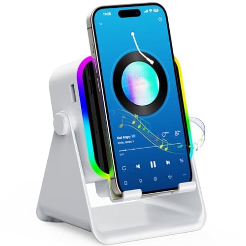 TARKARI Wireless Induction Speaker, 5 in 1 Bluetooth Speaker with Phone Stand, Charging Function 360° Rotation Phone Holder Compatible with iPhone Android iPad Samsung, Birthday Gifts for Men Women - Image 1