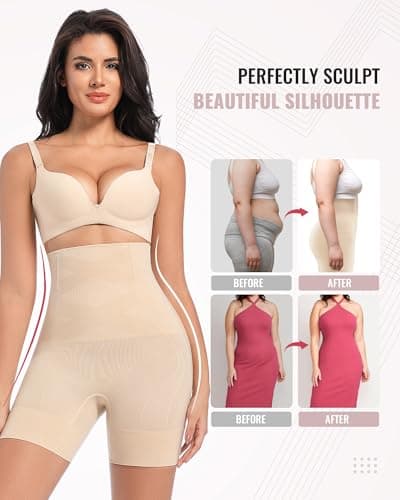 ForeverShaper Tummy Control Shapewear for Women Seamless High Waist Shaper Shorts Butt Lifting Thighs Slimmer for Under Dress - Thumbnail 4