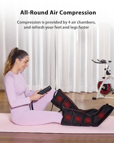 CINCOM Leg Massager with Heat and Compression for Circulation and Pain Relief Foot and Leg Massager Birthday Gifts for Women Men - Thumbnail 2