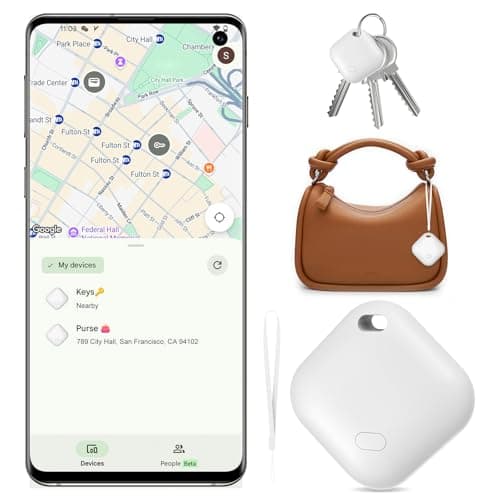 Air Tag for Android（NOT for iOS or Huawei） Bluetooth Tracker for Android Smart Tracking Tag for Google Find My Device App Item Finder for Backpack, Keys (White)