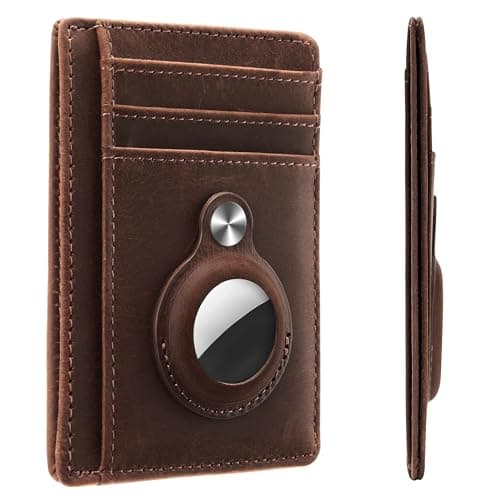 Hawanik Slim Minimalist Front Pocket Air Tag Wallet, RFID Blocking Card Holder Wallet with Airtag Holder - Image 1
