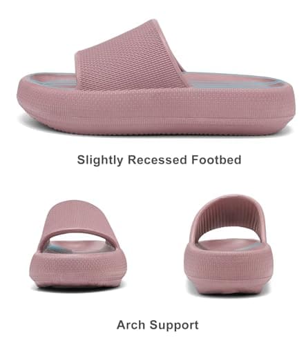 Haifago Pillow Slippers for Women Cushion Feather Recovery Cloud Ssndals, House Bathroom Slides Indoor Outdoor EVA Foam Slide Comfort Quick Drying - Thumbnail 3