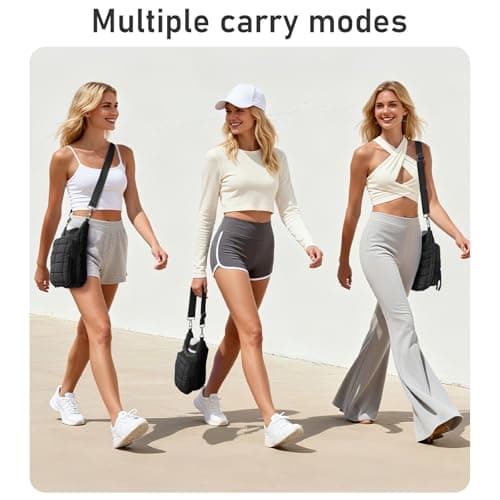 WOOMADA Water Bottle Holder RFID Crossbody Bag for Women, Ideal for Walking, Hiking, Cycling(black) - Thumbnail 6