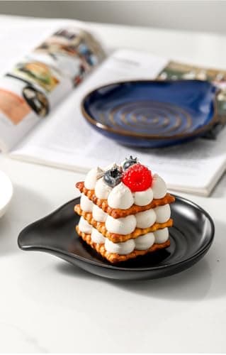 6-Inch Ceramic Spoon Rest - Heat Resistant, Non-Slip for Kitchen Utensils, Spoon Holder Stovetop, Dishwasher Safe - Elegant Spiral Design Black, Housewarming Gift - Thumbnail 6