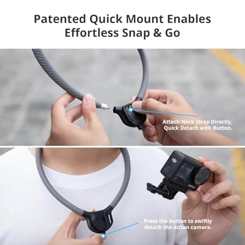 PGYTECH CapLock Quick Release Action Camera Neck Mount, Large Size Adjustable Strap, DJI Osmo Action 6/5 Pro/Pocket 3/Xtra Muse, GoPro 13-10, Insta360, Hands-Free POV Holder for Vlogging/Sports/Travel - Thumbnail 5