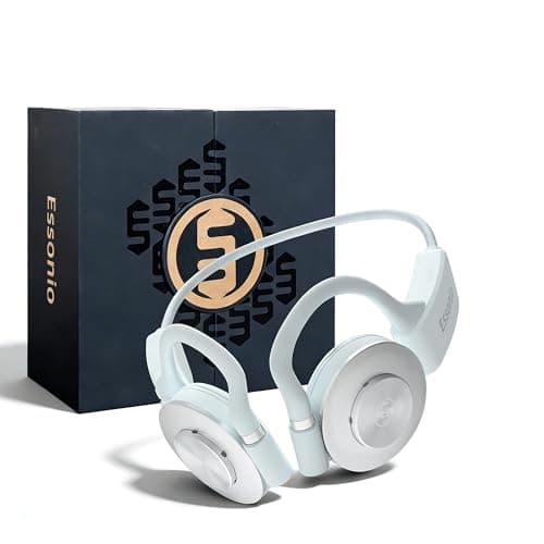 Essonio Open Ear Headphones - Ultra Deep Bass Wireless Bluetooth Air Conduction Headphones 3-Level Deep Bass Ultra-Wideband ANC 20H Play Multi-Point Connect Clear Call White - Image 1