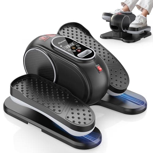 ANCHEER Elliptical Machine,Under Desk Elliptical Machine - Electric Pedal Exerciser with 12 Speed Levels, Quiet Operation, LCD Display & Remote Control - Portable Leg Exerciser for Home Office (Black) - Image 1