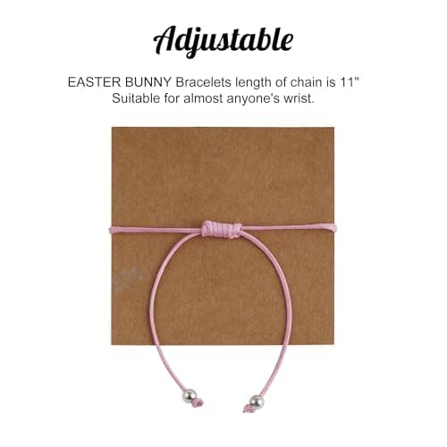 Eaciy Easter Gifts for Teen Girls Kids Bunny Bracelets - 3 PCS Adjustable Bunny Basket Stuff Gifts Rabbit Bracelet Christian Gift with Card Easter Gift for Girls - Thumbnail 5