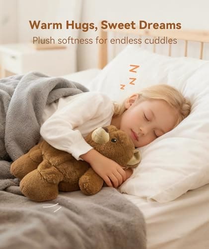 Dreamegg Microwavable & Weighted Stuffed Animal, Unscented Microwave Heating Pad for Period Cramps, 1.43 Lbs Teddy Bear, Washable Cover, Anxiety Relief, Cute Heatable Plushies - Thumbnail 2