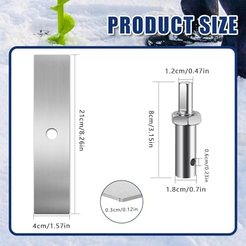 SFNSM Ice Fishing Auger Drill Attachment with 8.2in Metal Plate, Ice Fishing Gear Accessories, Soil Drilling and Digging Project, Fits 1/2" Drill Adapter Chuck, 1/4" Hole, Ideal Fishing Gifts for Men - Thumbnail 2