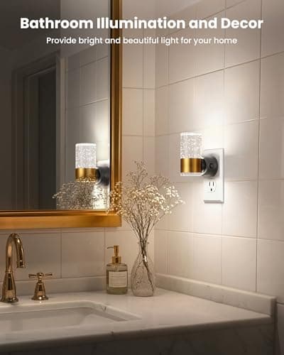 VOLISUN LED Night Lights Plug into Wall, Dimmable Night Light 3 CCT & 5 Brightness Levels, Acrylic Bubble Nightlight with Dusk to Dawn Sensor for Hallway, Bathroom, Stair, Nursery Gold 4 Pack - Thumbnail 6