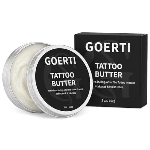 GOERTI Tattoo Aftercare Balm 5oz – Tattoo Butter for Hydrates New Tattoos & Brightening Old Ink | Vegan, Non-Greasy Moisturizer Cream for Tattooed Skin | Tattoo Cream for Dry & Sensitive Skin